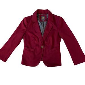 OBR Cranberry Polka Dot Lined Jacket Blazer Womens Size S